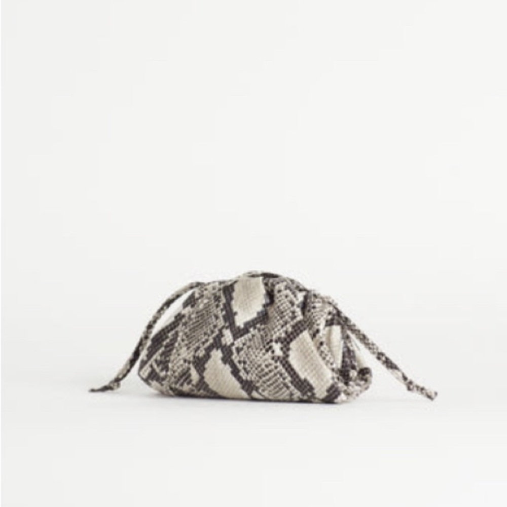 Mini snake print clutch crossbody bag